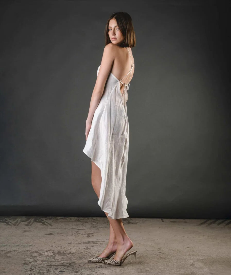 Agnes Dress Linen - White