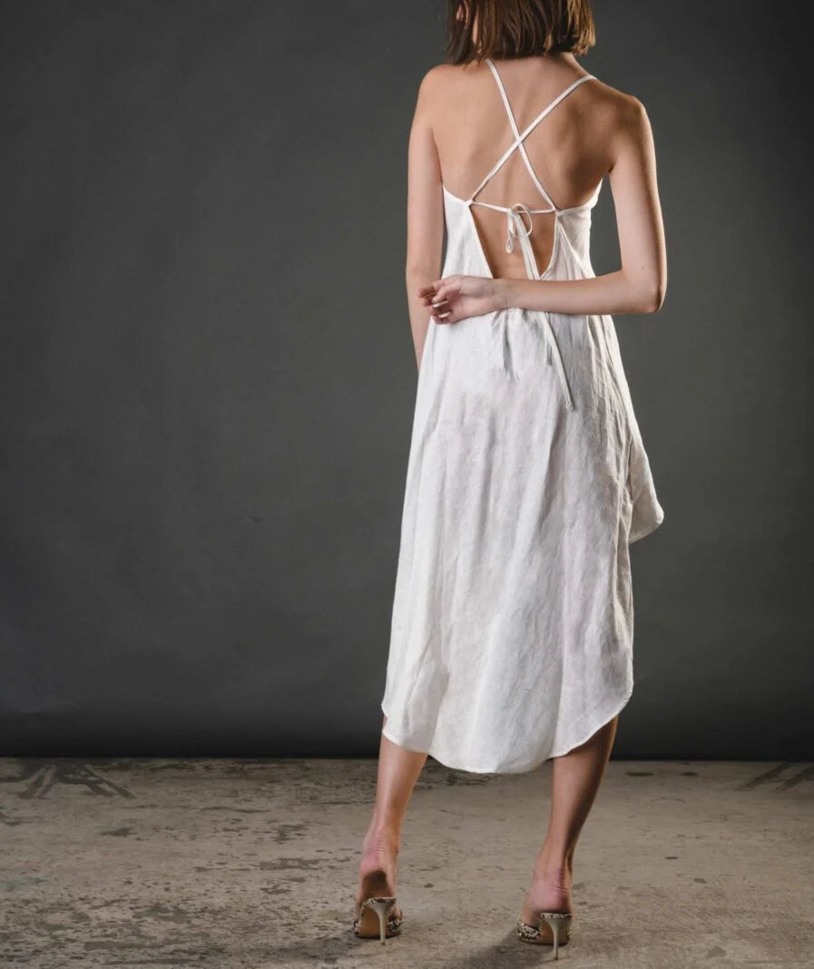 Agnes Dress Linen - White