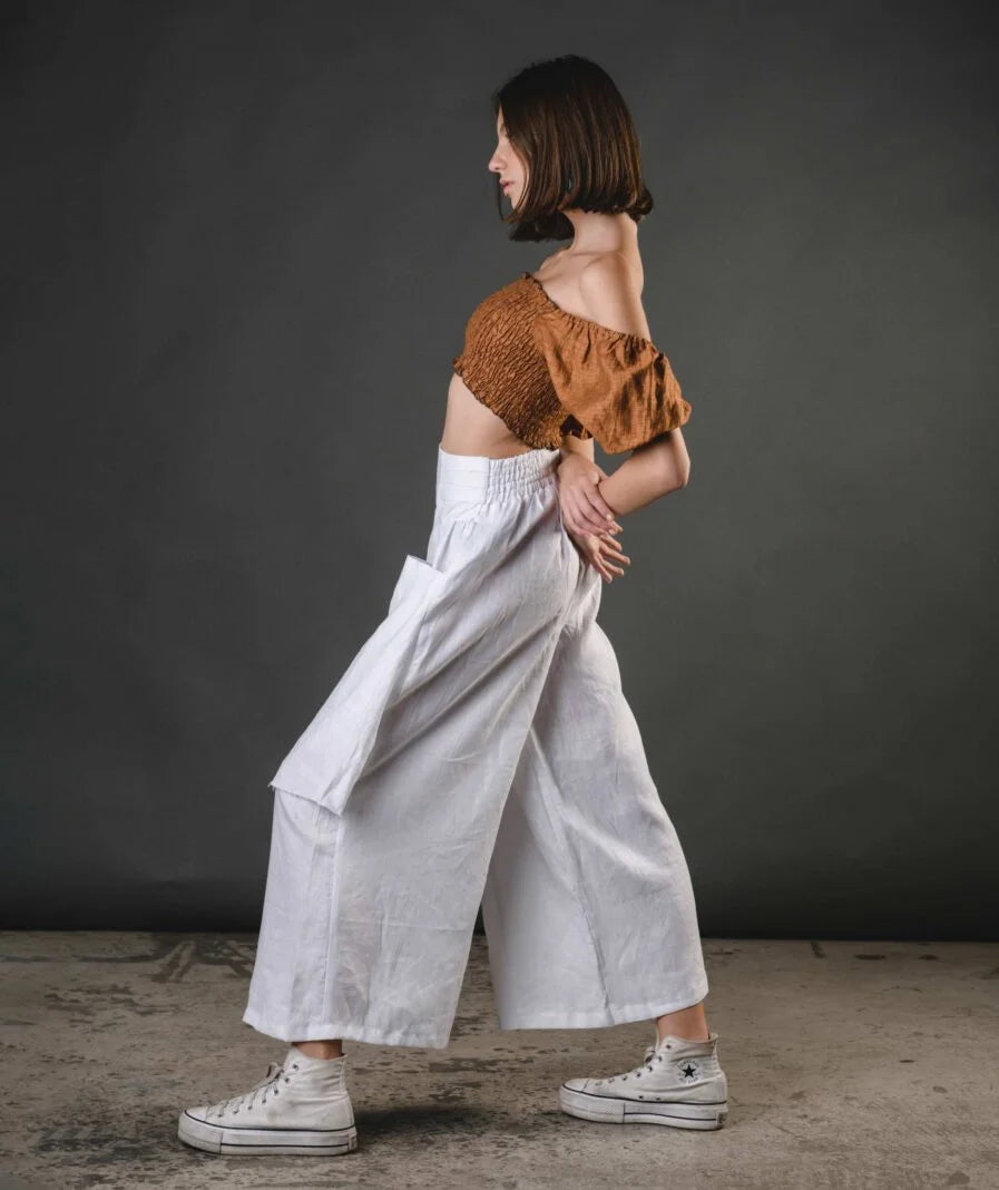 Amber Pants - White Linen