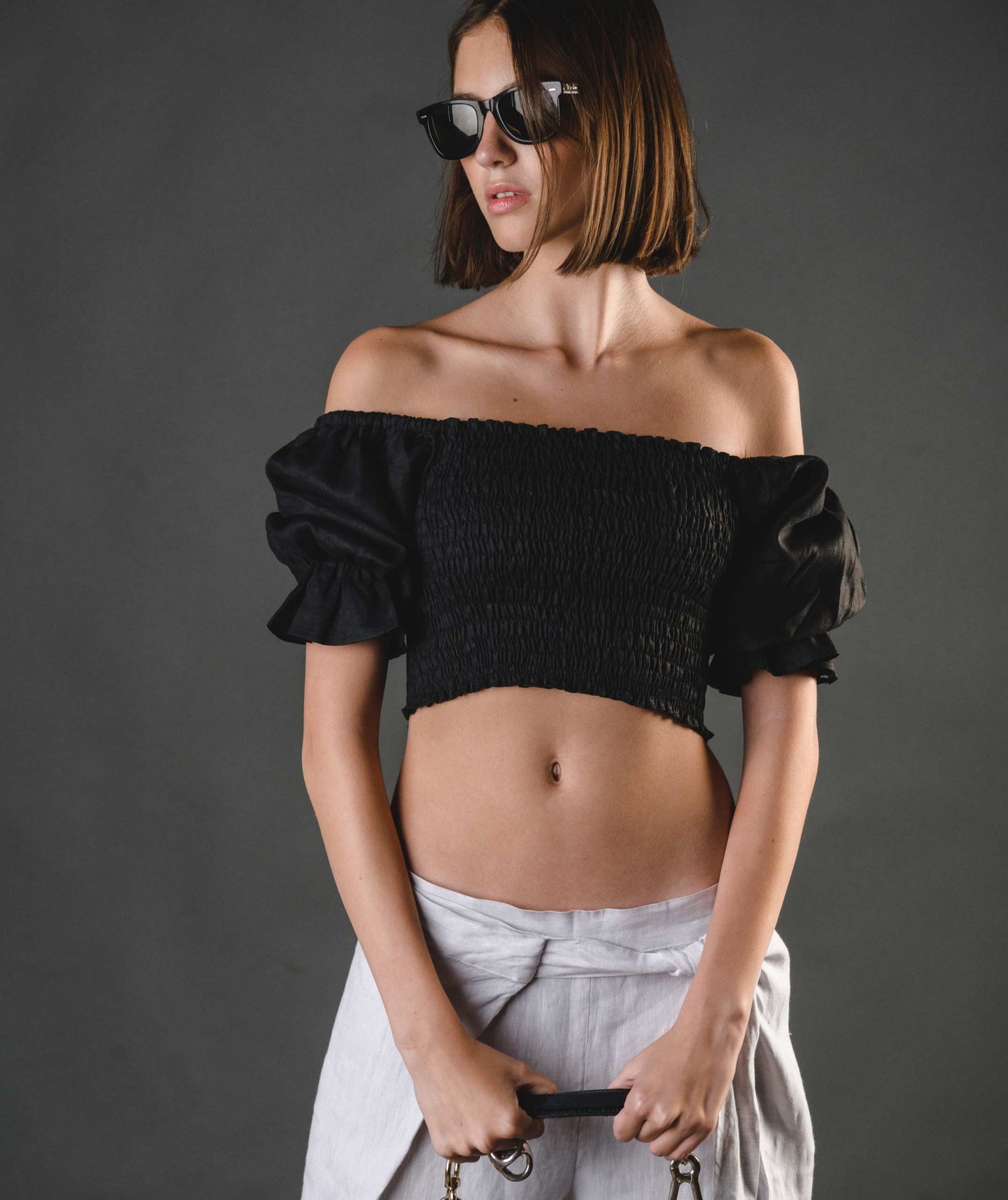 Ana Top Linen - Black