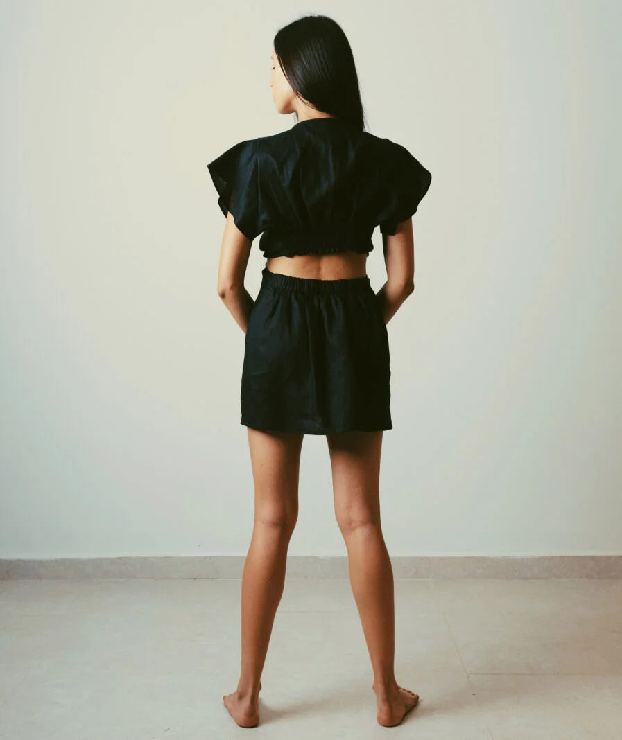 Carmen Dress Short - Black