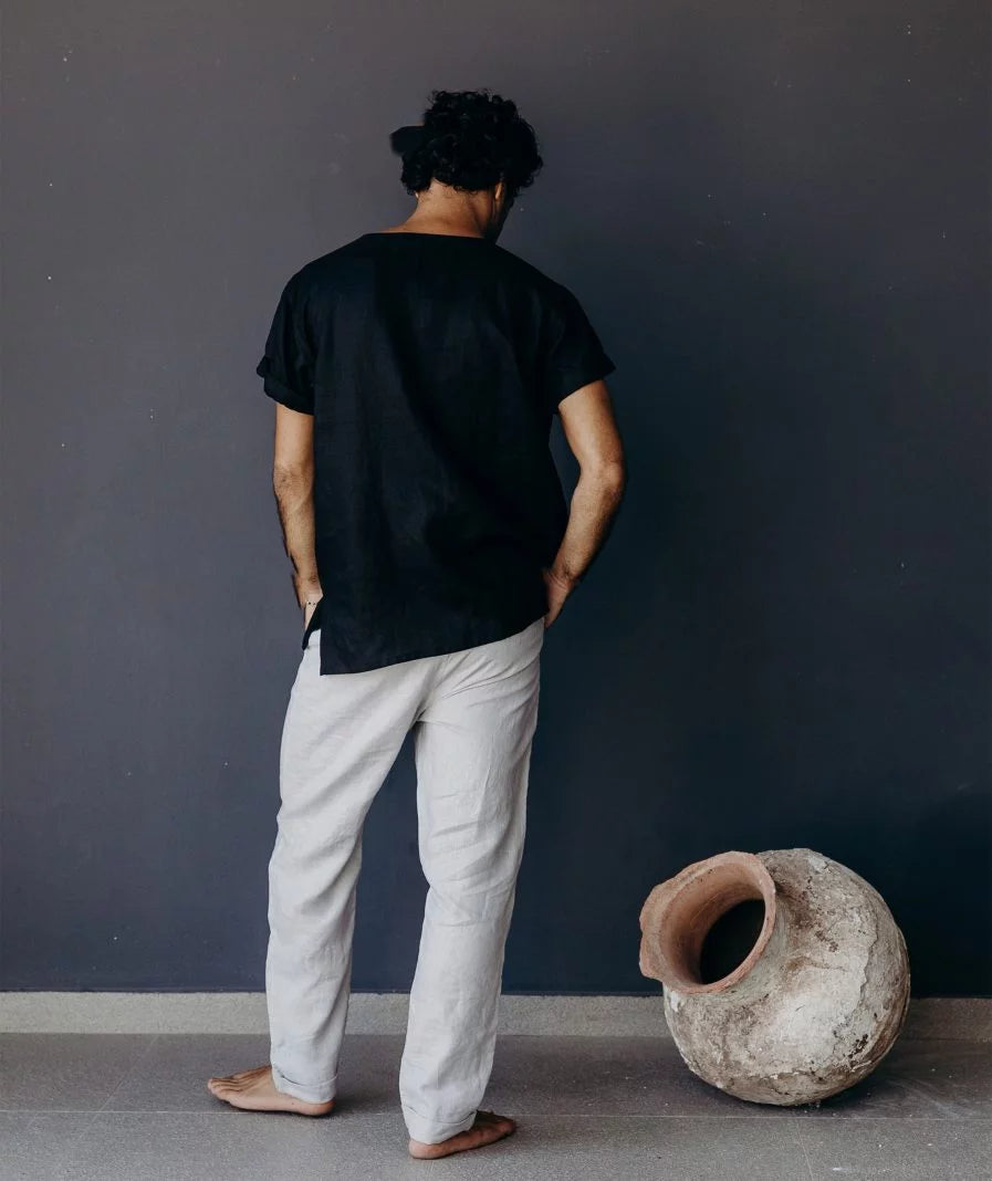 Gael Tshirt Linen - Black