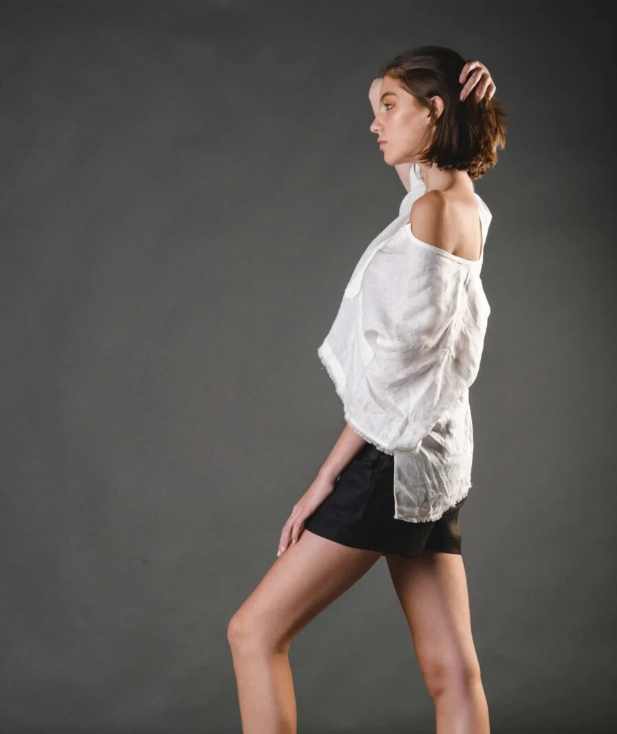 Gina Shorts Linen - Black