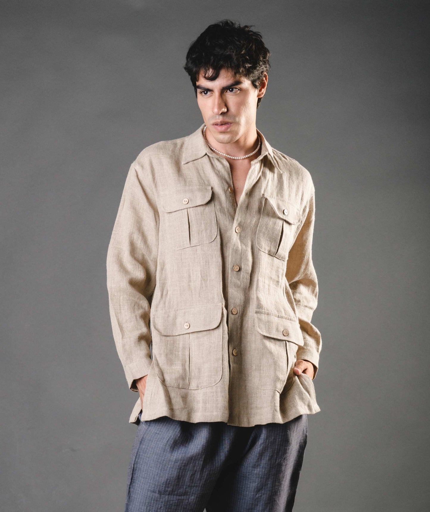 Joshua Shirt - Sackcloth Linen Shirt