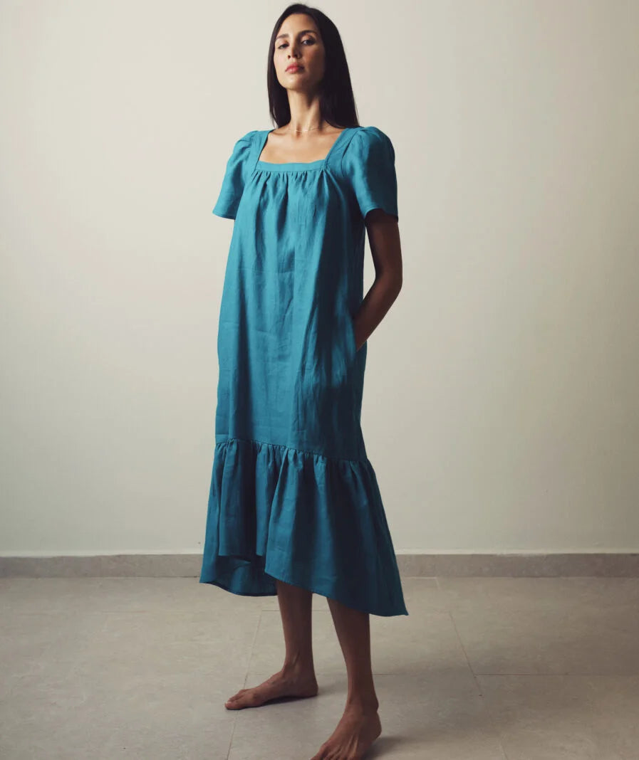 Magdalena Dress - Teal