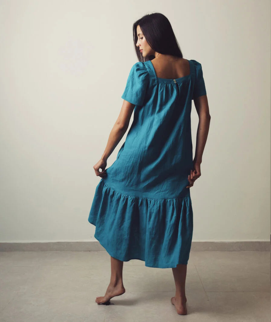 Magdalena Dress - Teal