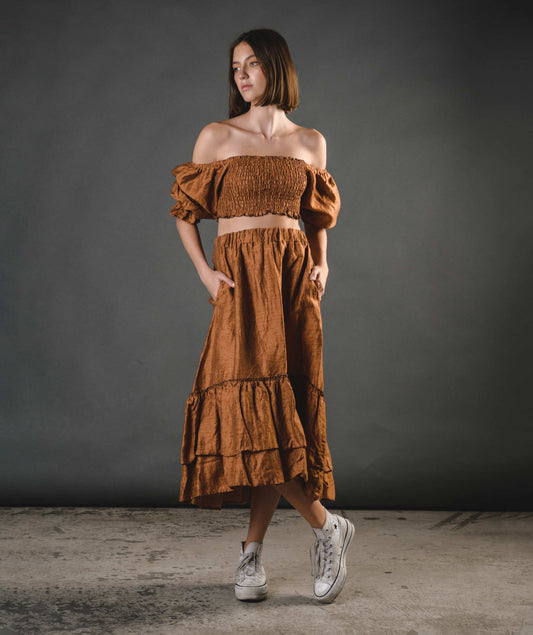 Paty Skirt Silk - Copper